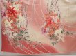 Photo5: 6615T07z1150 Vintage Japanese Kimono Silk FURISODE Lily Red-Pink (5)