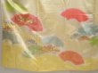 Photo5: 6615T12z980 Vintage Japanese Kimono Silk FURISODE Pine Straw yellow (5)