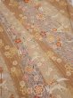 Photo1: 3B01z60  Japanese Kimono Silk  FABRIC Sakura Light brown 43.1x15.2 (1)