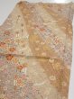 Photo3: 3B01z60  Japanese Kimono Silk  FABRIC Sakura Light brown 43.1x15.2 (3)