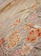 Photo4: 3B01z60  Japanese Kimono Silk  FABRIC Sakura Light brown 43.1x15.2 (4)