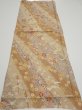 Photo5: 3B01z60  Japanese Kimono Silk  FABRIC Sakura Light brown 43.1x15.2 (5)