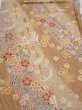 Photo1: 3B02z60  Japanese Kimono Silk  FABRIC Sakura Light brown 42.5x15.2 (1)