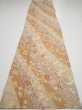 Photo5: 3B04z100  Japanese Kimono Silk  FABRIC Sakura Light brown 67.7x15.2 (5)