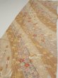 Photo3: 3B06z100  Japanese Kimono Silk  FABRIC Sakura Light brown 68.1x15.2 (3)
