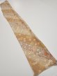 Photo5: 3B07z50  Japanese Kimono Silk  FABRIC Sakura Light brown 60.6x7.7 (5)