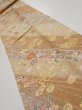 Photo1: 3B09z60  Japanese Kimono Silk  FABRIC Sakura Light brown 83.9x7.5 (1)