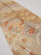 Photo2: 3B10z30  Japanese Kimono Silk  FABRIC Sakura Light brown 38.2x7.5 (2)
