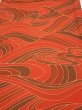 Photo1: 3B01z60  Japanese Kimono Silk  FABRIC Stream Dark orange 41.7x14.6 (1)