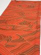 Photo3: 3B01z60  Japanese Kimono Silk  FABRIC Stream Dark orange 41.7x14.6 (3)