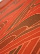 Photo4: 3B01z60  Japanese Kimono Silk  FABRIC Stream Dark orange 41.7x14.6 (4)