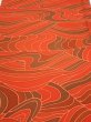 Photo1: 3B02z60  Japanese Kimono Silk  FABRIC Stream Dark orange 41.7x14.6 (1)