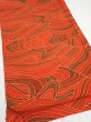 Photo2: 3B02z60  Japanese Kimono Silk  FABRIC Stream Dark orange 41.7x14.6 (2)