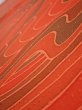 Photo4: 3B02z60  Japanese Kimono Silk  FABRIC Stream Dark orange 41.7x14.6 (4)