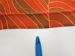Photo6: 3B02z60  Japanese Kimono Silk  FABRIC Stream Dark orange 41.7x14.6 (6)