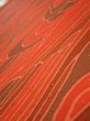 Photo4: 3B03z90  Japanese Kimono Silk  FABRIC Stream Dark orange 66.1x14.6 (4)