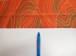 Photo6: 3B03z90  Japanese Kimono Silk  FABRIC Stream Dark orange 66.1x14.6 (6)