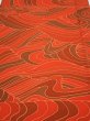 Photo1: 3B05z90  Japanese Kimono Silk  FABRIC Stream Dark orange 66.1x14.6 (1)