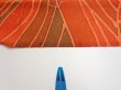 Photo6: 3B05z90  Japanese Kimono Silk  FABRIC Stream Dark orange 66.1x14.6 (6)
