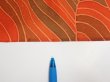 Photo6: 3B06z80  Japanese Kimono Silk  FABRIC Stream Dark orange 65.7x14.6 (6)