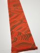 Photo2: 3B07z40  Japanese Kimono Silk  FABRIC Stream Dark orange 59.1x7.1 (2)