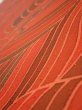 Photo4: 3B08z40  Japanese Kimono Silk  FABRIC Stream Dark orange 59.1x7.3 (4)