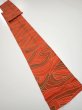 Photo5: 3B09z60  Japanese Kimono Silk  FABRIC Stream Dark orange 83.5x7.3 (5)