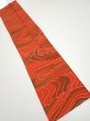 Photo1: 3B10z30  Japanese Kimono Silk  FABRIC Stream Dark orange 35.4x7.3 (1)