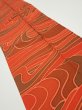 Photo2: 3B10z30  Japanese Kimono Silk  FABRIC Stream Dark orange 35.4x7.3 (2)