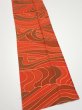 Photo3: 3B10z30  Japanese Kimono Silk  FABRIC Stream Dark orange 35.4x7.3 (3)