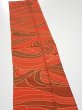 Photo4: 3B10z30  Japanese Kimono Silk  FABRIC Stream Dark orange 35.4x7.3 (4)