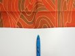 Photo6: 3B10z30  Japanese Kimono Silk  FABRIC Stream Dark orange 35.4x7.3 (6)