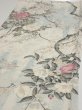 Photo3: 3B01z70  Japanese Kimono Silk  FABRIC Flowers Off-white 47.2x14.4 (3)