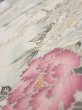 Photo4: 3B01z70  Japanese Kimono Silk  FABRIC Flowers Off-white 47.2x14.4 (4)