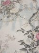 Photo1: 3B02z70  Japanese Kimono Silk  FABRIC Flowers Off-white 46.9x14.4 (1)
