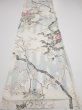 Photo5: 3B02z70  Japanese Kimono Silk  FABRIC Flowers Off-white 46.9x14.4 (5)