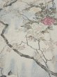 Photo1: 3B03z90  Japanese Kimono Silk  FABRIC Flowers Off-white 67.7x14.4 (1)