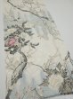 Photo2: 3B03z90  Japanese Kimono Silk  FABRIC Flowers Off-white 67.7x14.4 (2)