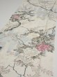 Photo3: 3B03z90  Japanese Kimono Silk  FABRIC Flowers Off-white 67.7x14.4 (3)