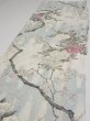Photo3: 3B04z90  Japanese Kimono Silk  FABRIC Flowers Off-white 66.9x14.4 (3)