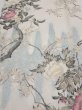 Photo1: 3B06z90  Japanese Kimono Silk  FABRIC Flowers Off-white 67.3x14.4 (1)