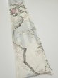Photo2: 3B07z40  Japanese Kimono Silk  FABRIC Flowers Off-white 59.4x7.5 (2)