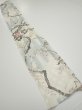 Photo5: 3B07z40  Japanese Kimono Silk  FABRIC Flowers Off-white 59.4x7.5 (5)
