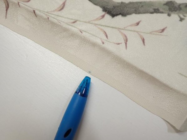 Photo6: 3B07z40  Japanese Kimono Silk  FABRIC Flowers Off-white 59.4x7.5 (6)