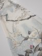 Photo1: 3B08z50  Japanese Kimono Silk  FABRIC Flowers Off-white 59.4x7.5 (1)