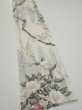 Photo2: 3B08z50  Japanese Kimono Silk  FABRIC Flowers Off-white 59.4x7.5 (2)