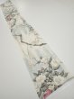 Photo5: 3B08z50  Japanese Kimono Silk  FABRIC Flowers Off-white 59.4x7.5 (5)
