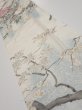 Photo2: 3B10z30  Japanese Kimono Silk  FABRIC Flowers Off-white 38.6x6.5 (2)