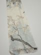 Photo3: 3B10z30  Japanese Kimono Silk  FABRIC Flowers Off-white 38.6x6.5 (3)