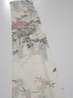 Photo4: 3B10z30  Japanese Kimono Silk  FABRIC Flowers Off-white 38.6x6.5 (4)